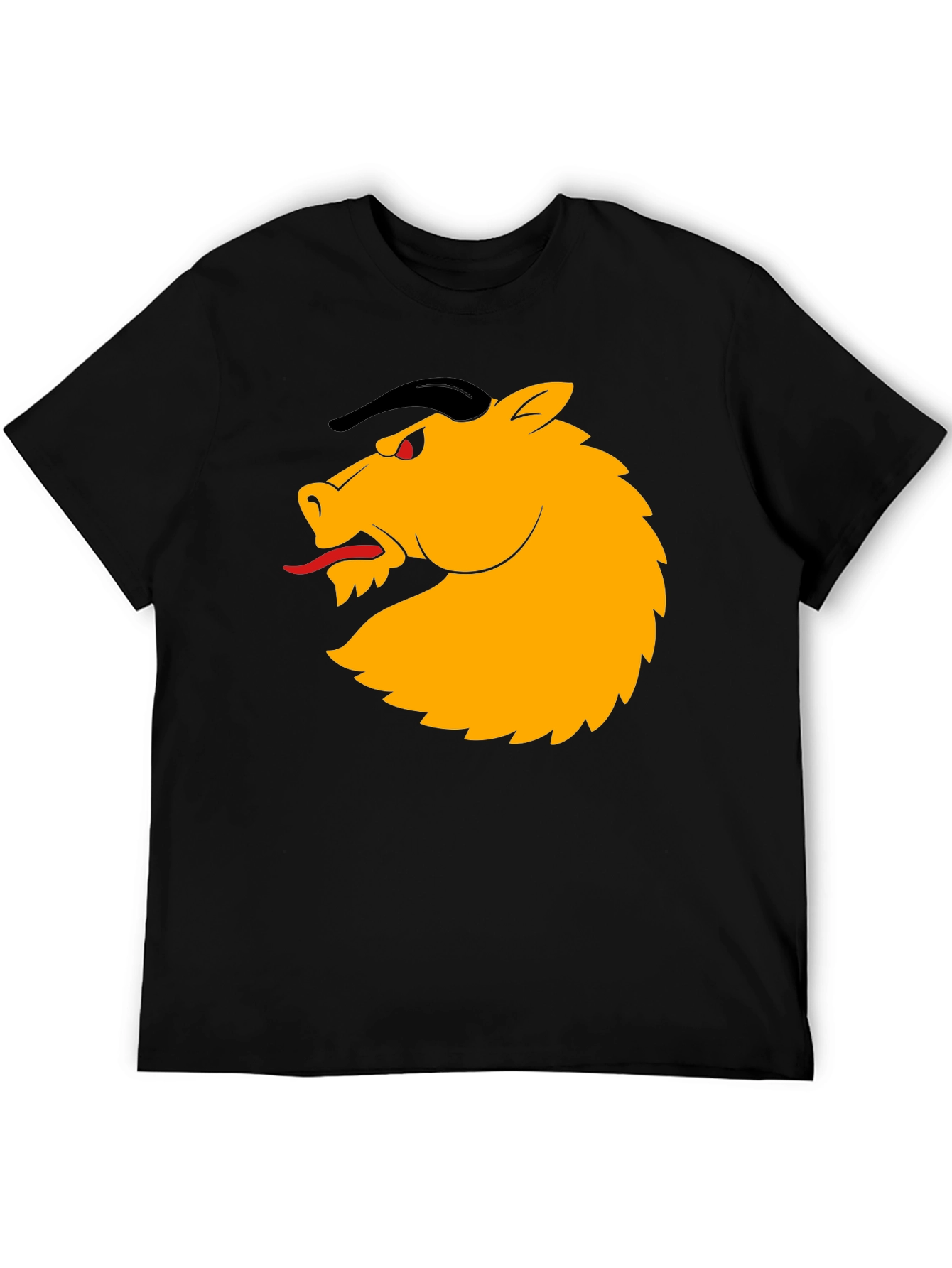 Black T-Shirt with Horse Design