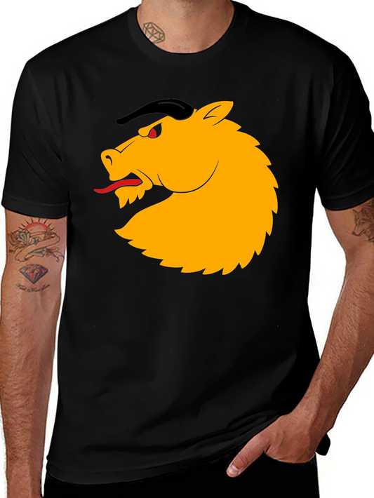 Black T-Shirt with Horse Design