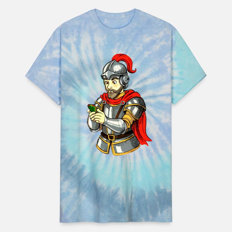 knight with smartphone