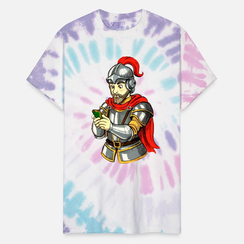 knight with smartphone