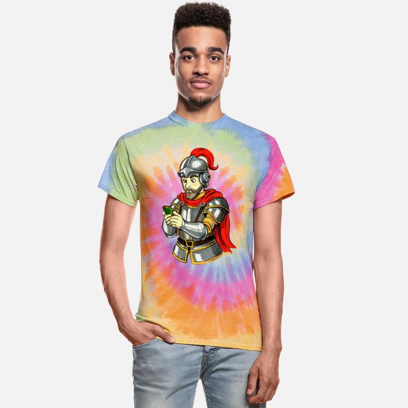 knight with smartphone