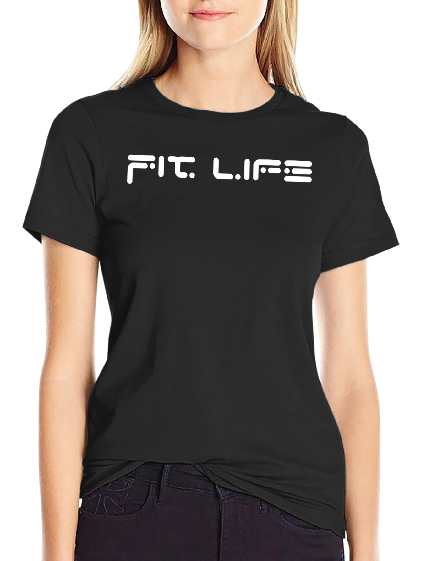 Fit Life Graphic Tee - Black Cotton T-Shirt