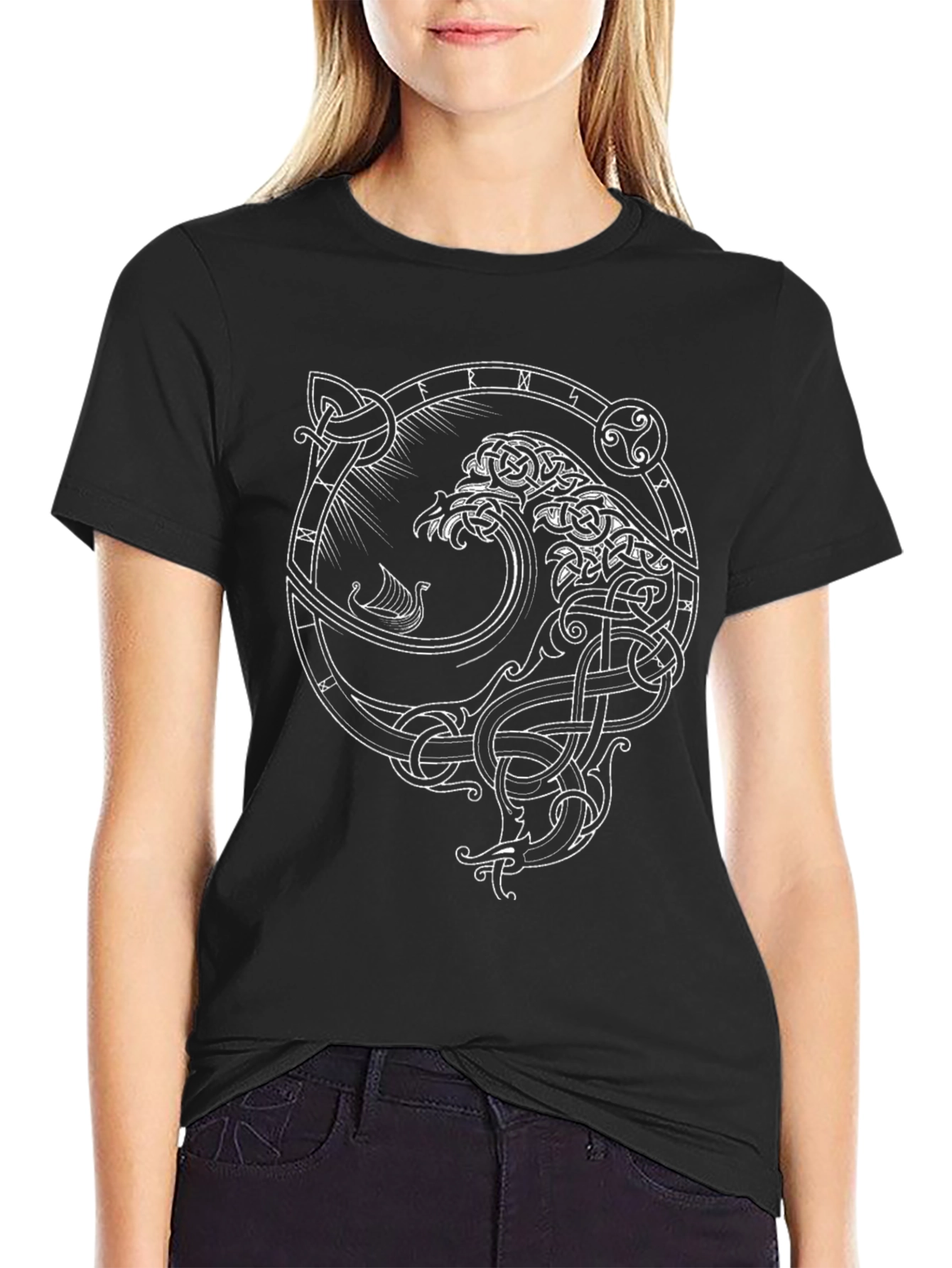 Celtic Knot Raven T-Shirt - Norse Viking Design