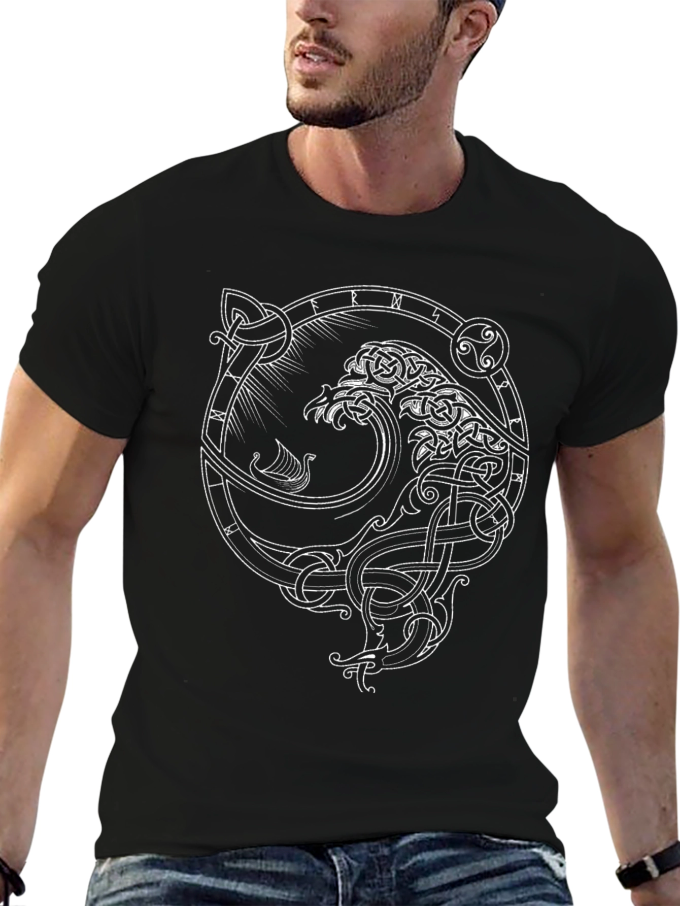 Celtic Knot Raven T-Shirt - Norse Viking Design