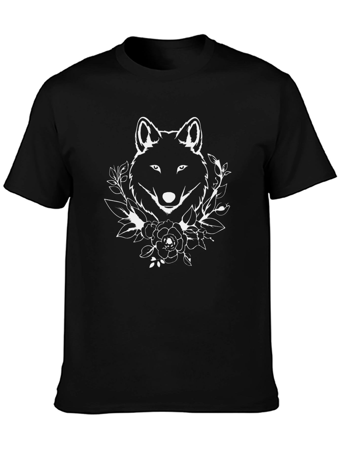 Wolf & Roses Graphic Black Tee