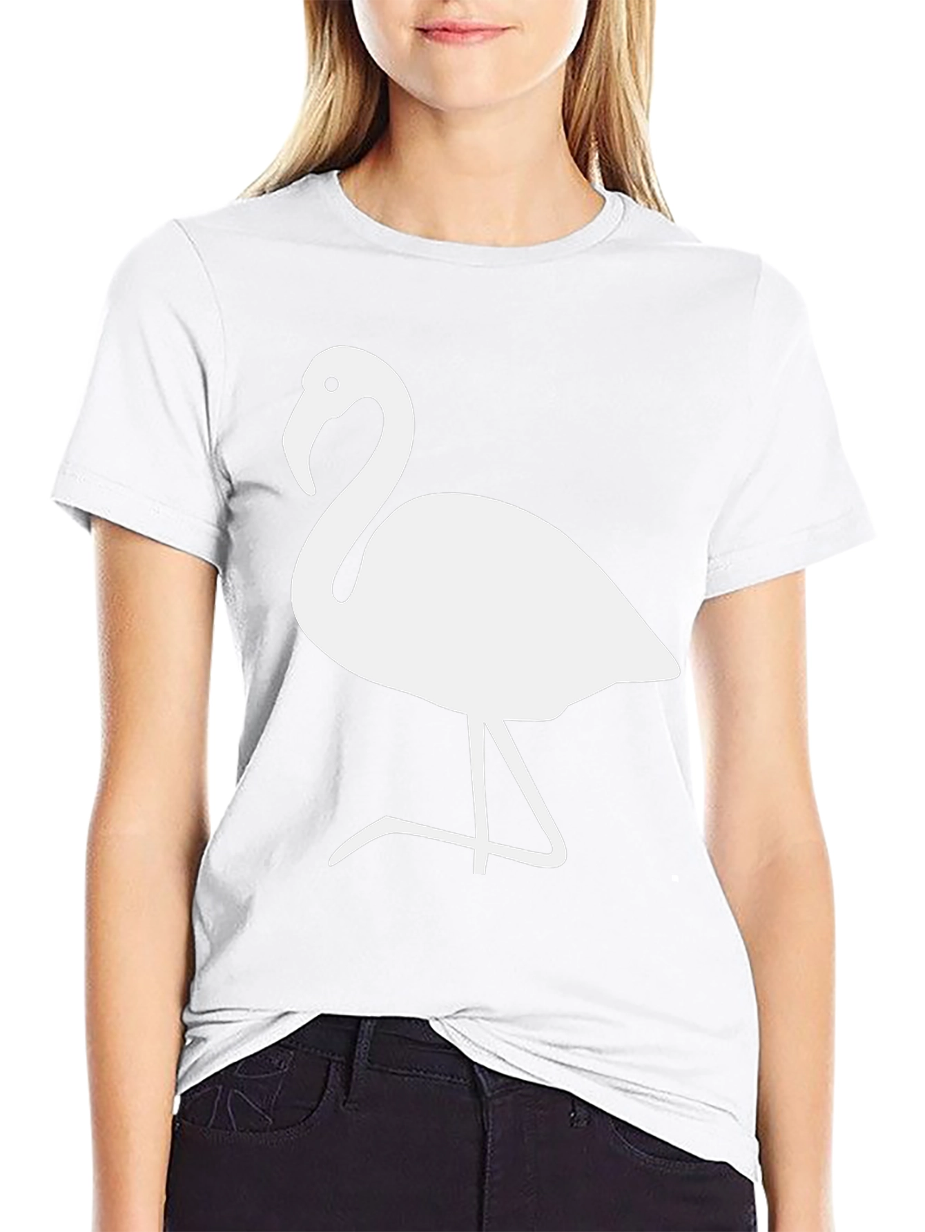 Flamingo Graphic Tee - Stylish Black Cotton Blend T-Shirt