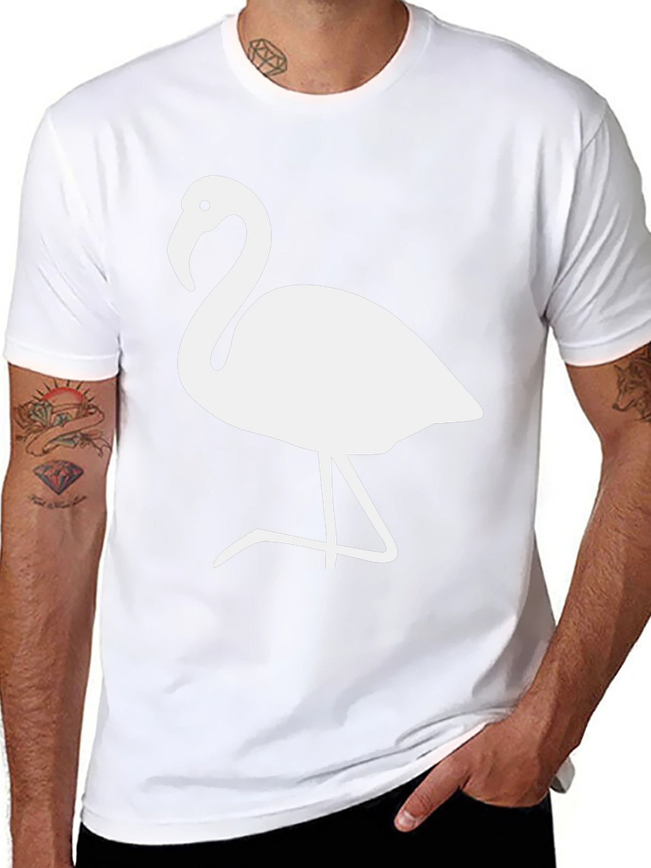 Flamingo Graphic Tee - Stylish Black Cotton Blend T-Shirt