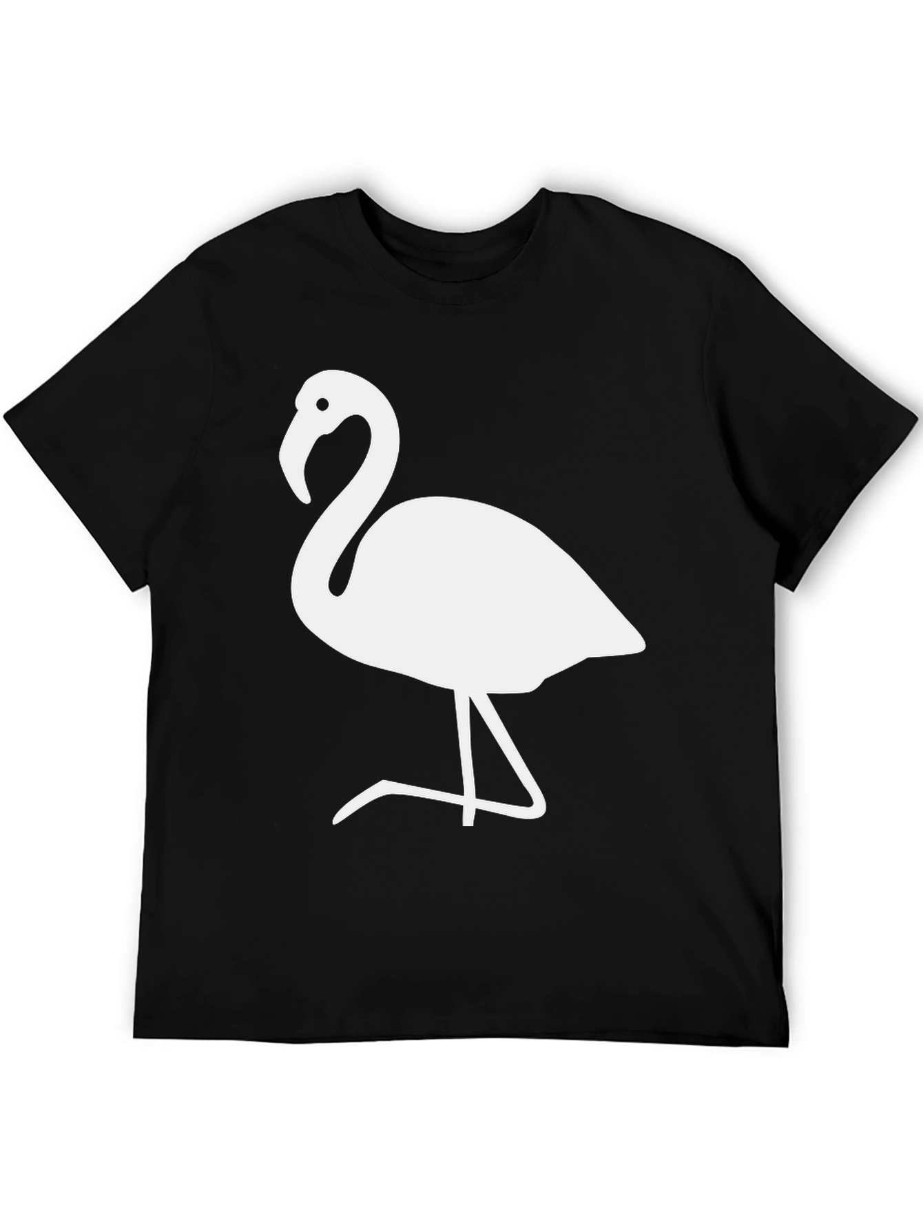 Flamingo Graphic Tee - Stylish Black Cotton Blend T-Shirt