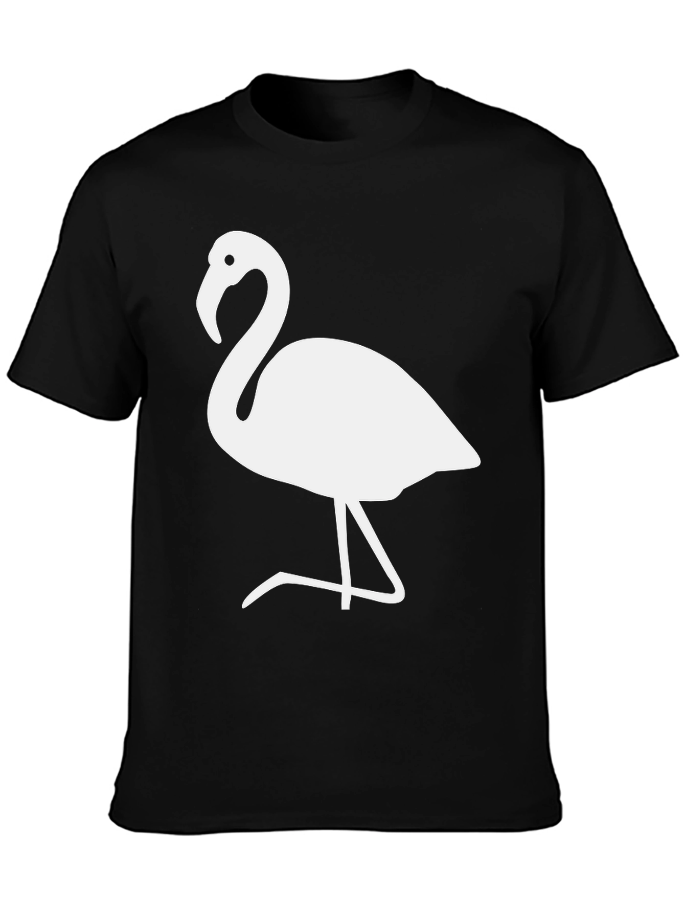 Flamingo Graphic Tee - Stylish Black Cotton Blend T-Shirt