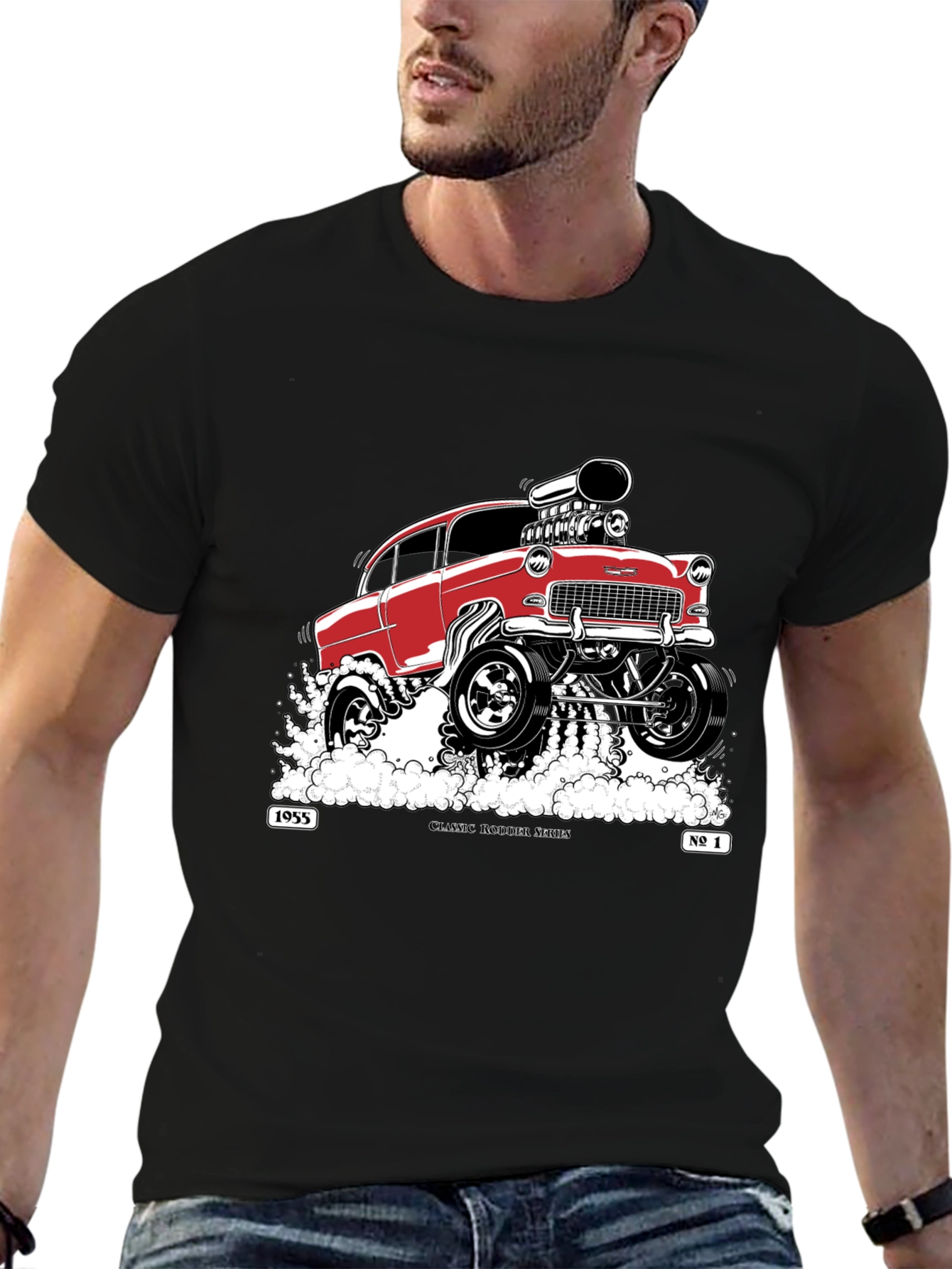 Classic 1955 Hot Rod T-Shirt - Black