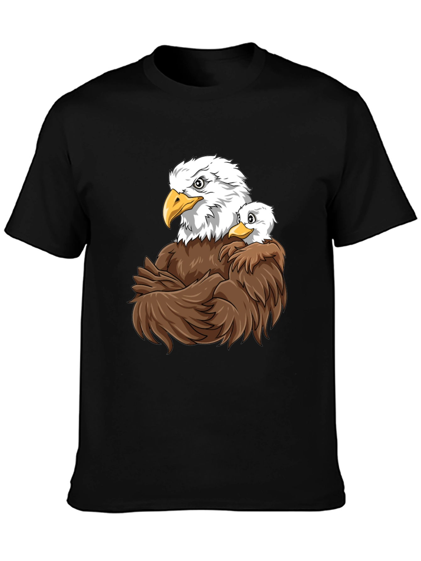 Eagle & Cub Graphic Tee - Soft Black Cotton