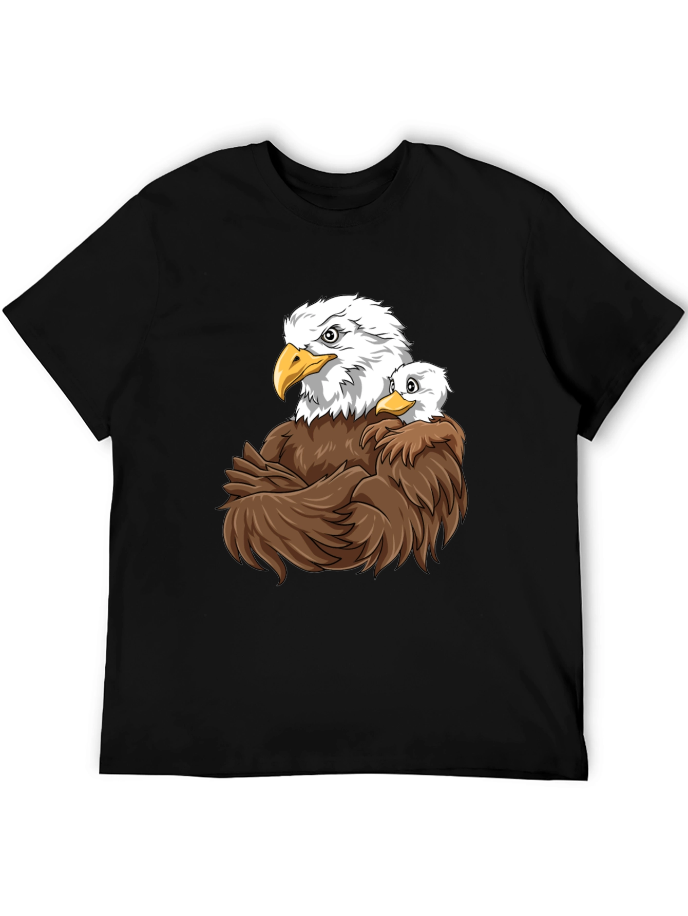 Eagle & Cub Graphic Tee - Soft Black Cotton