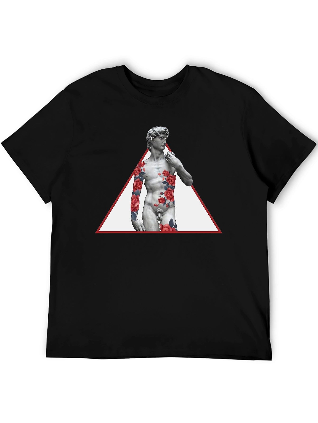 David Statue Floral Triangle Mens Tee