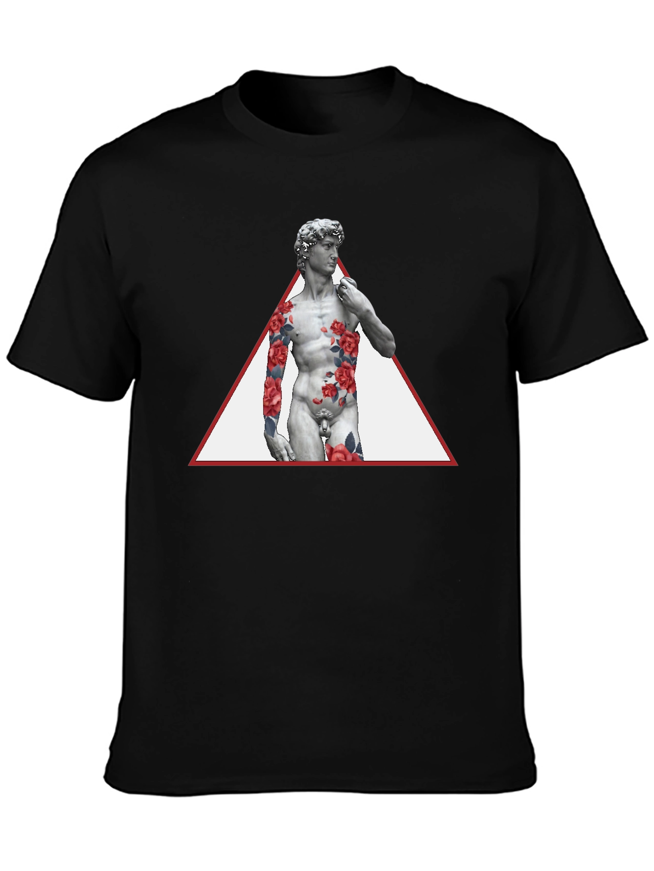 David Statue Floral Triangle Mens Tee