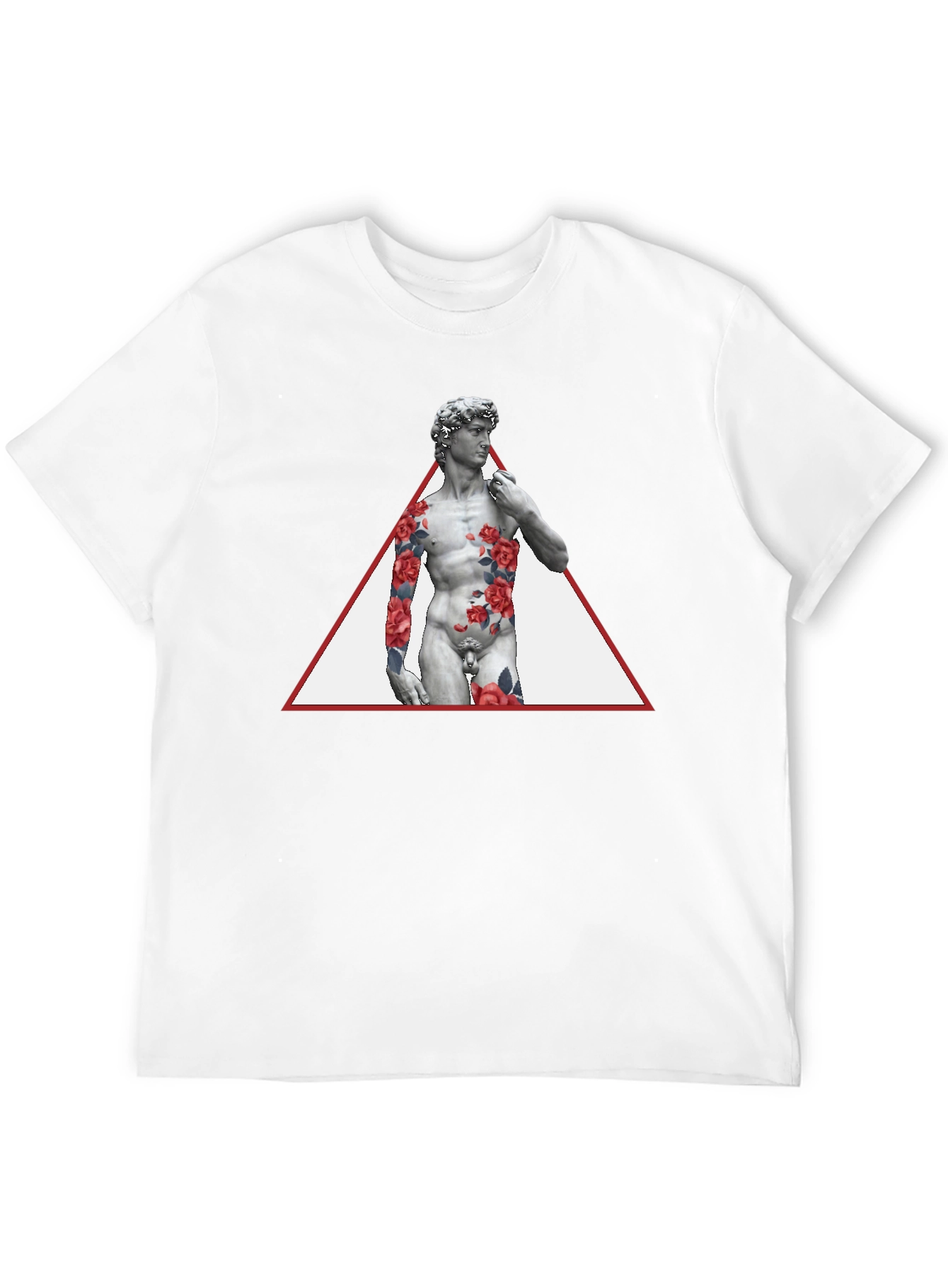 David Statue Floral Triangle Mens Tee