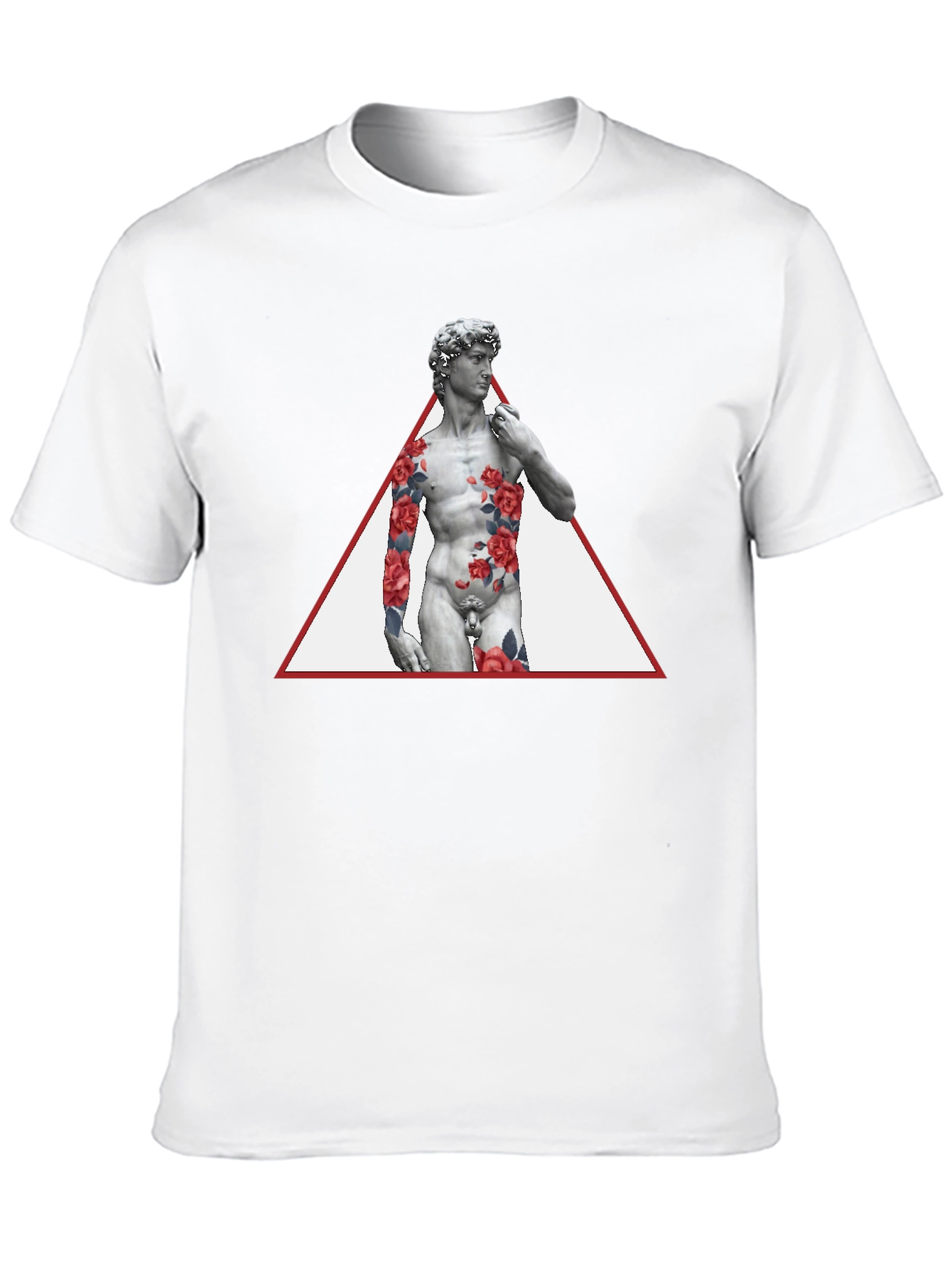 David Statue Floral Triangle Mens Tee