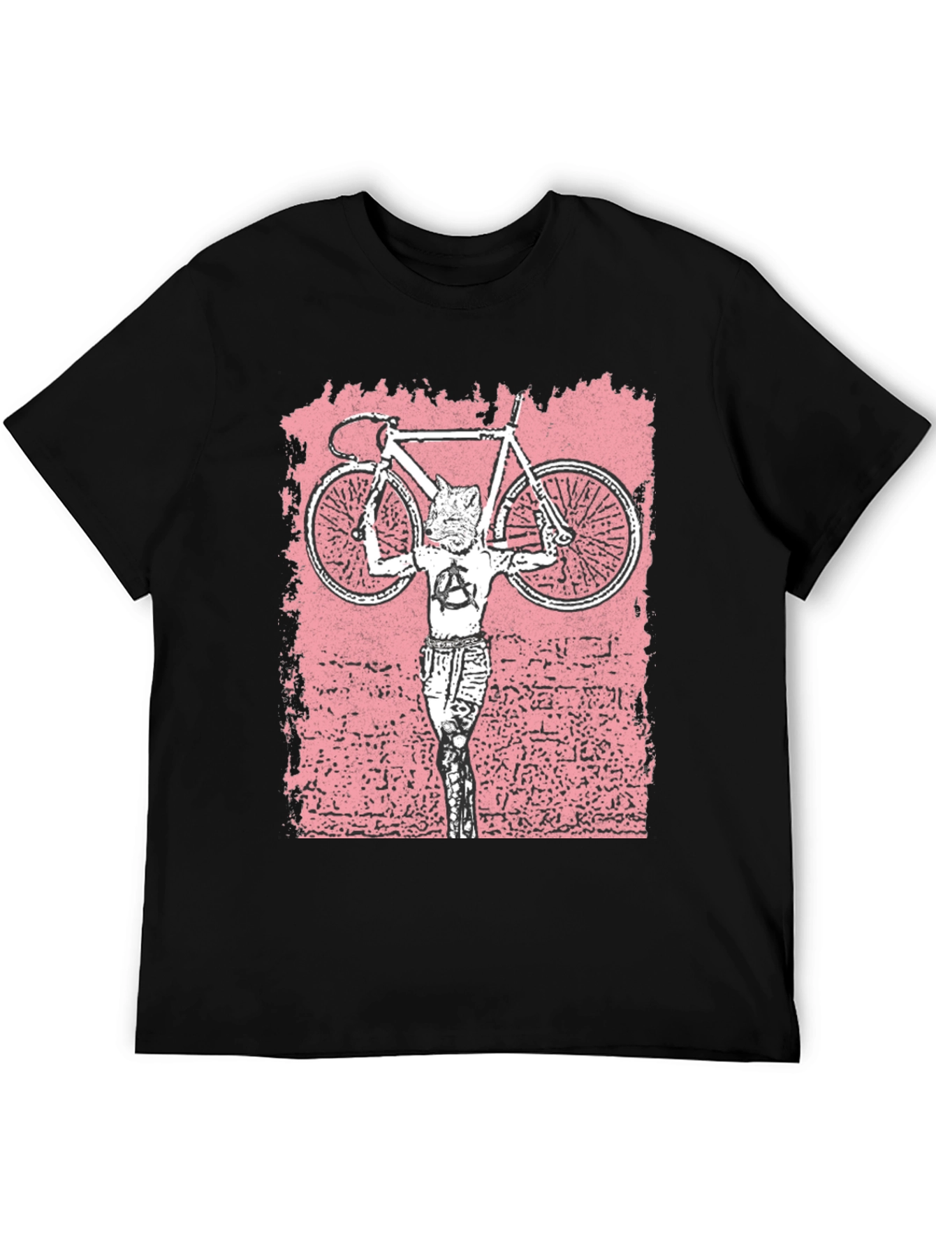 Anarchy Cat Bicycle Black Graphic Tee