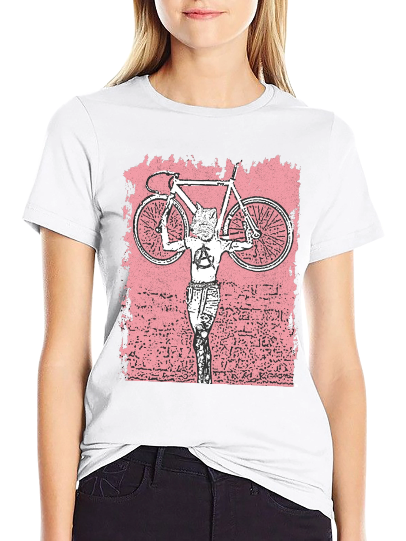 Anarchy Cat Bicycle Black Graphic Tee