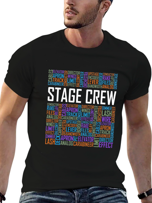 Stage Crew Word Art Graphic Tee