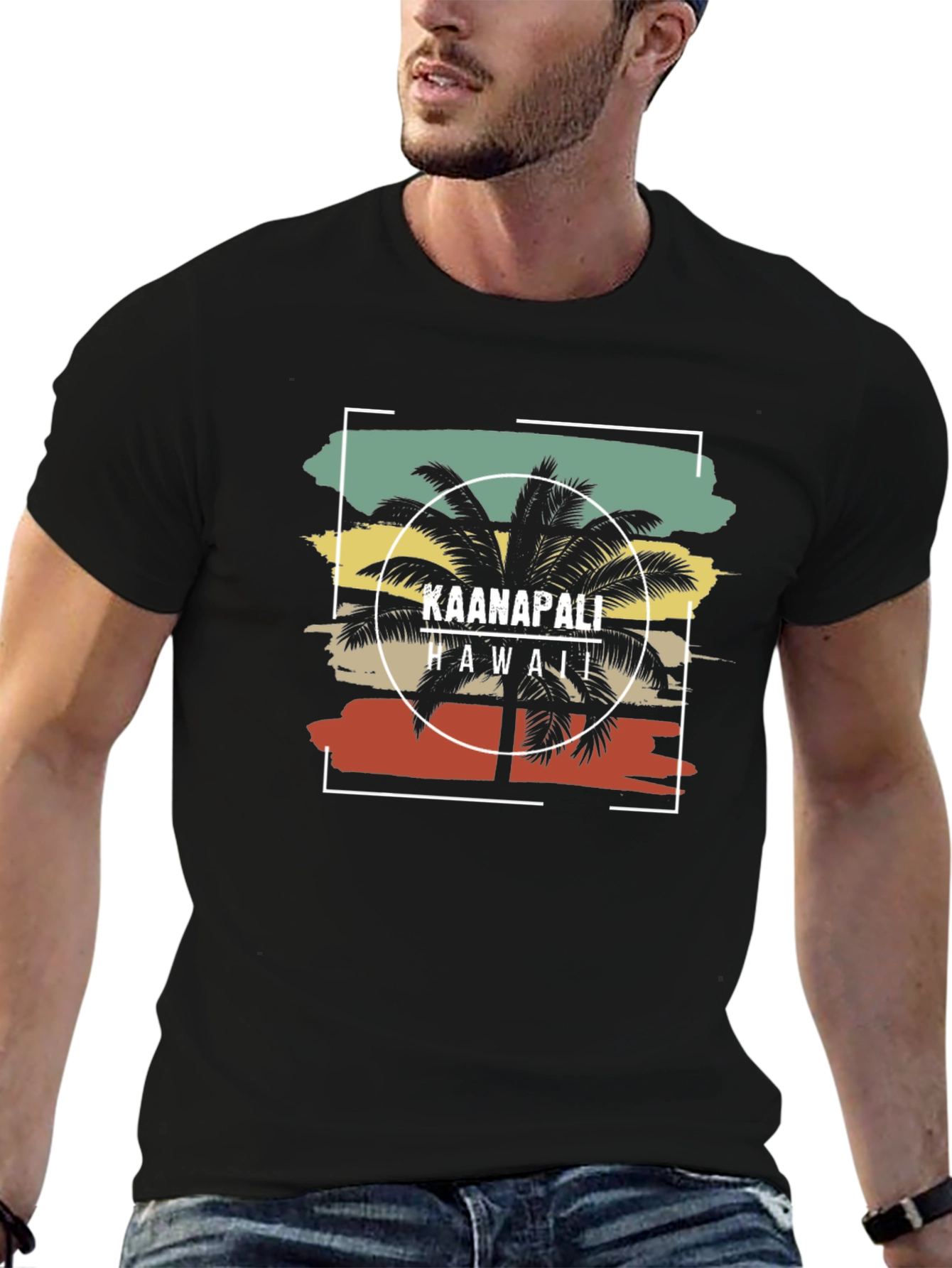 Kaanapali Hawaii Palm Tree Graphic T-Shirt