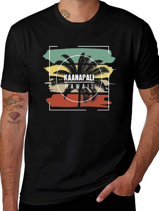 Kaanapali Hawaii Palm Tree Graphic T-Shirt