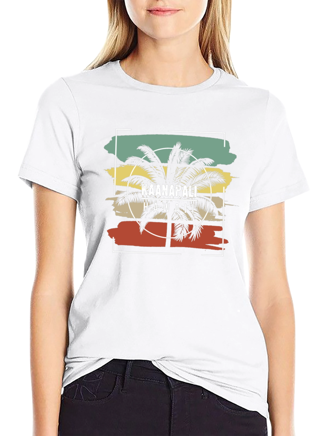 Kaanapali Hawaii Palm Tree Graphic T-Shirt