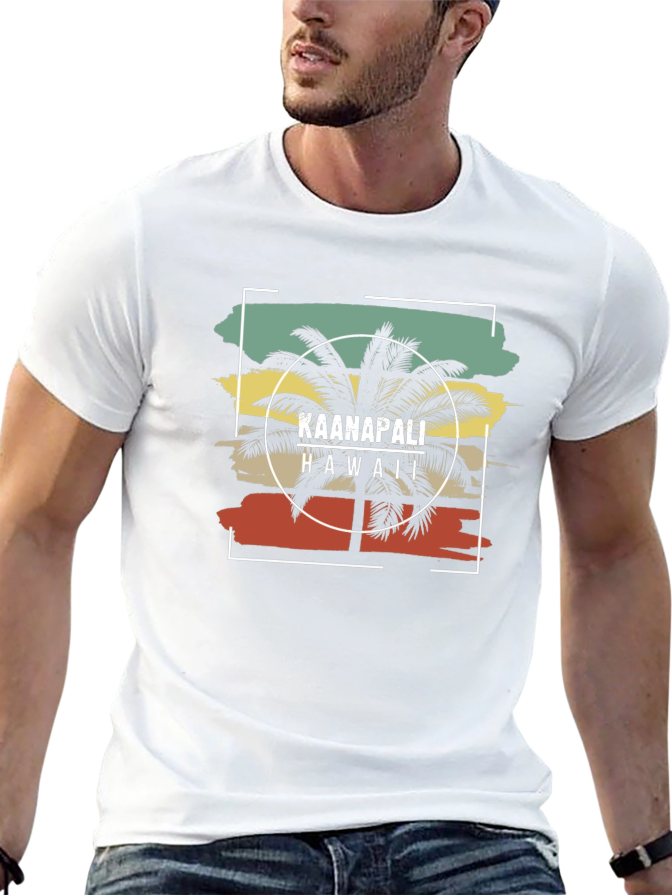 Kaanapali Hawaii Palm Tree Graphic T-Shirt
