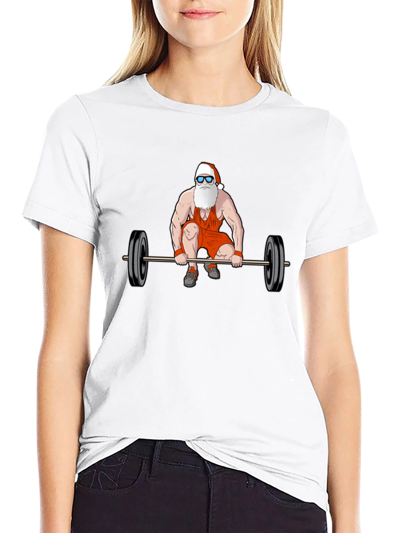 Santa Claus Weightlifting T-Shirt - Christmas Gym