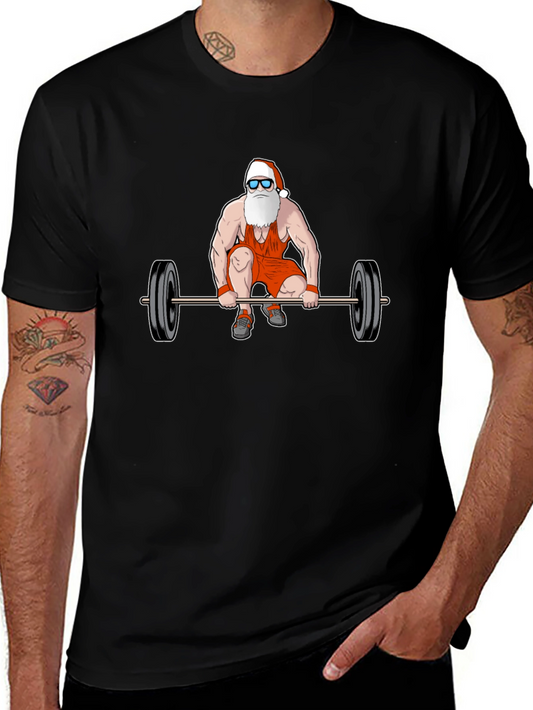 Santa Claus Weightlifting T-Shirt - Christmas Gym