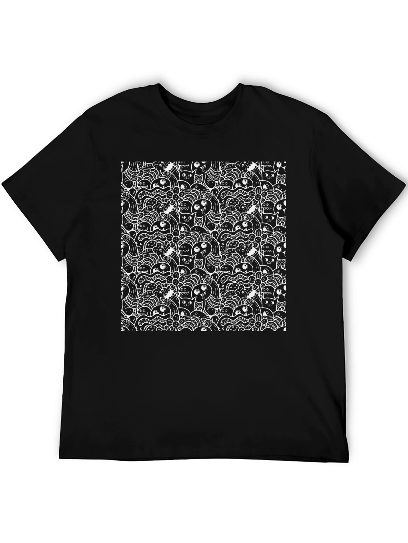 Monster Doodle Black T-Shirt