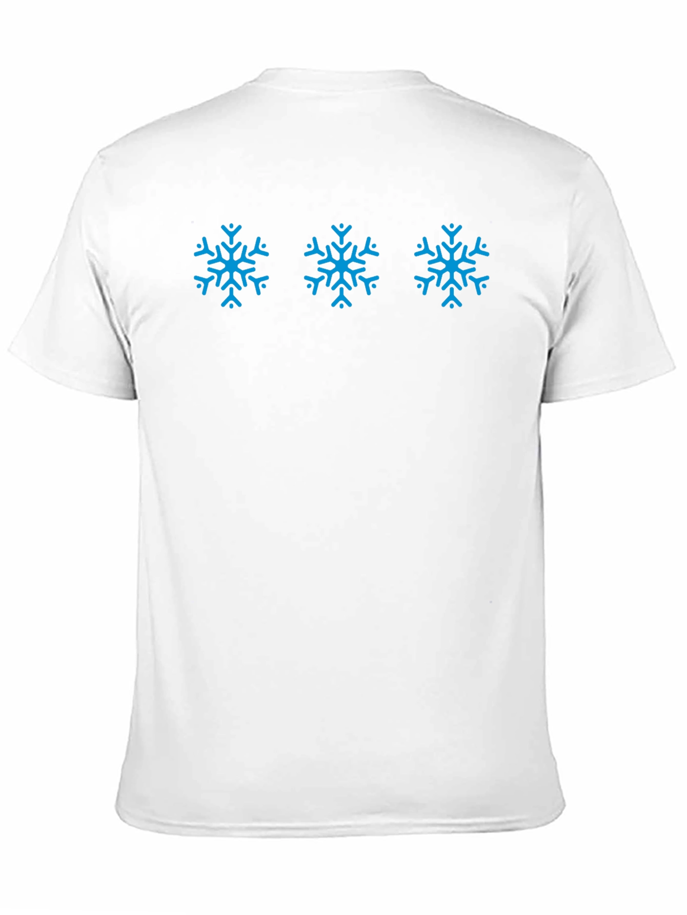 Black T-Shirt with Blue Snowflake Design