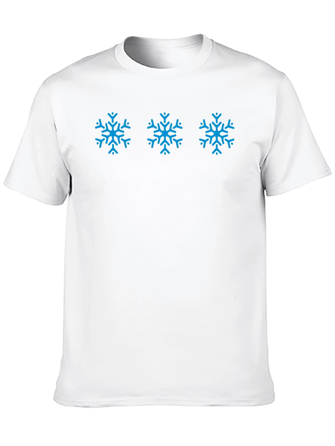 Black T-Shirt with Blue Snowflake Design