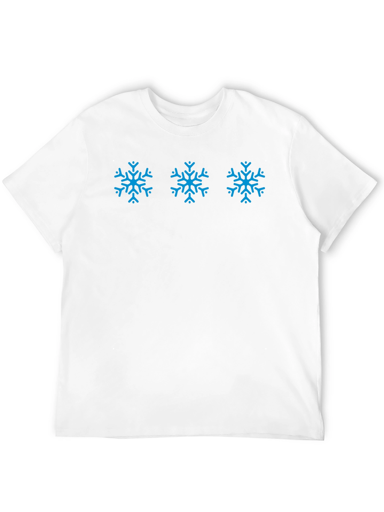 Black T-Shirt with Blue Snowflake Design