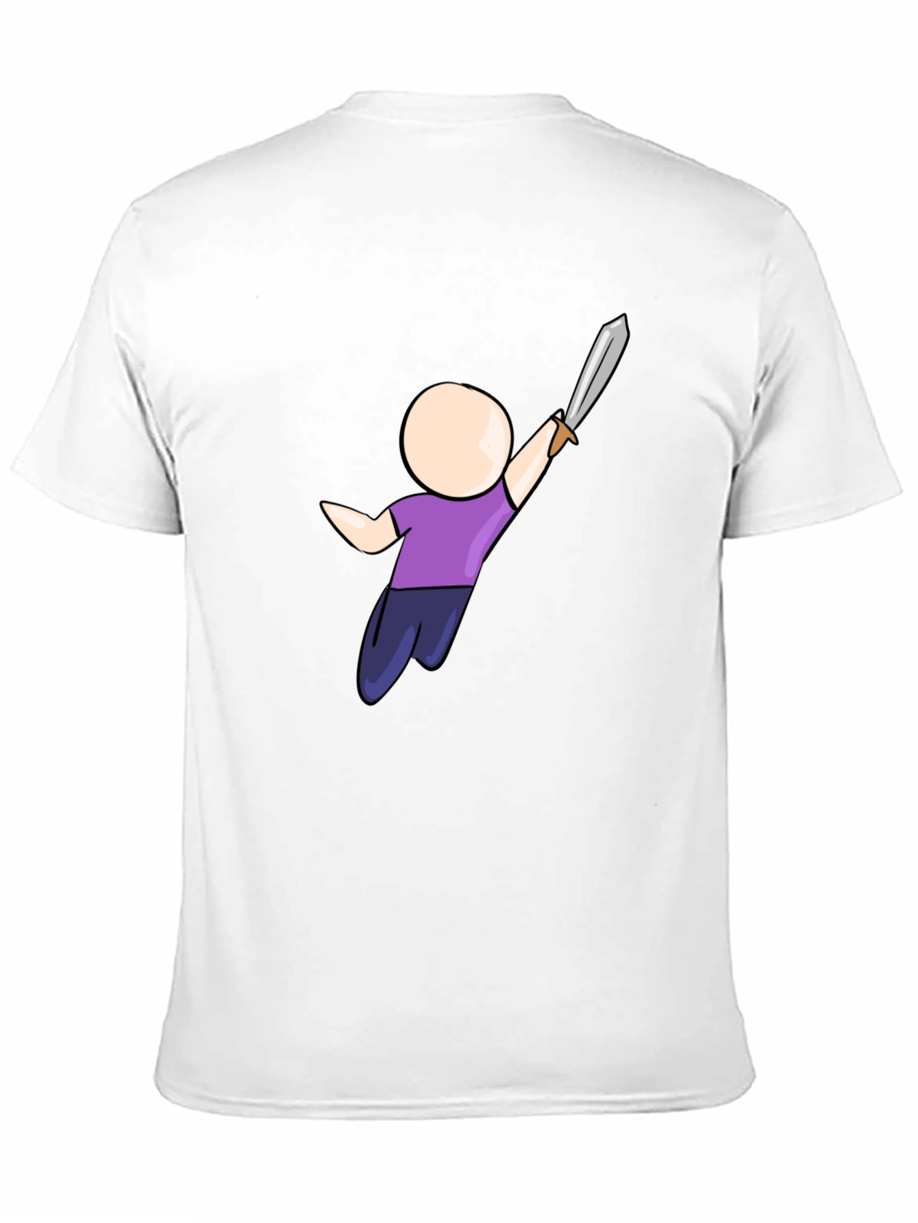 Cartoon Warrior Black T-Shirt