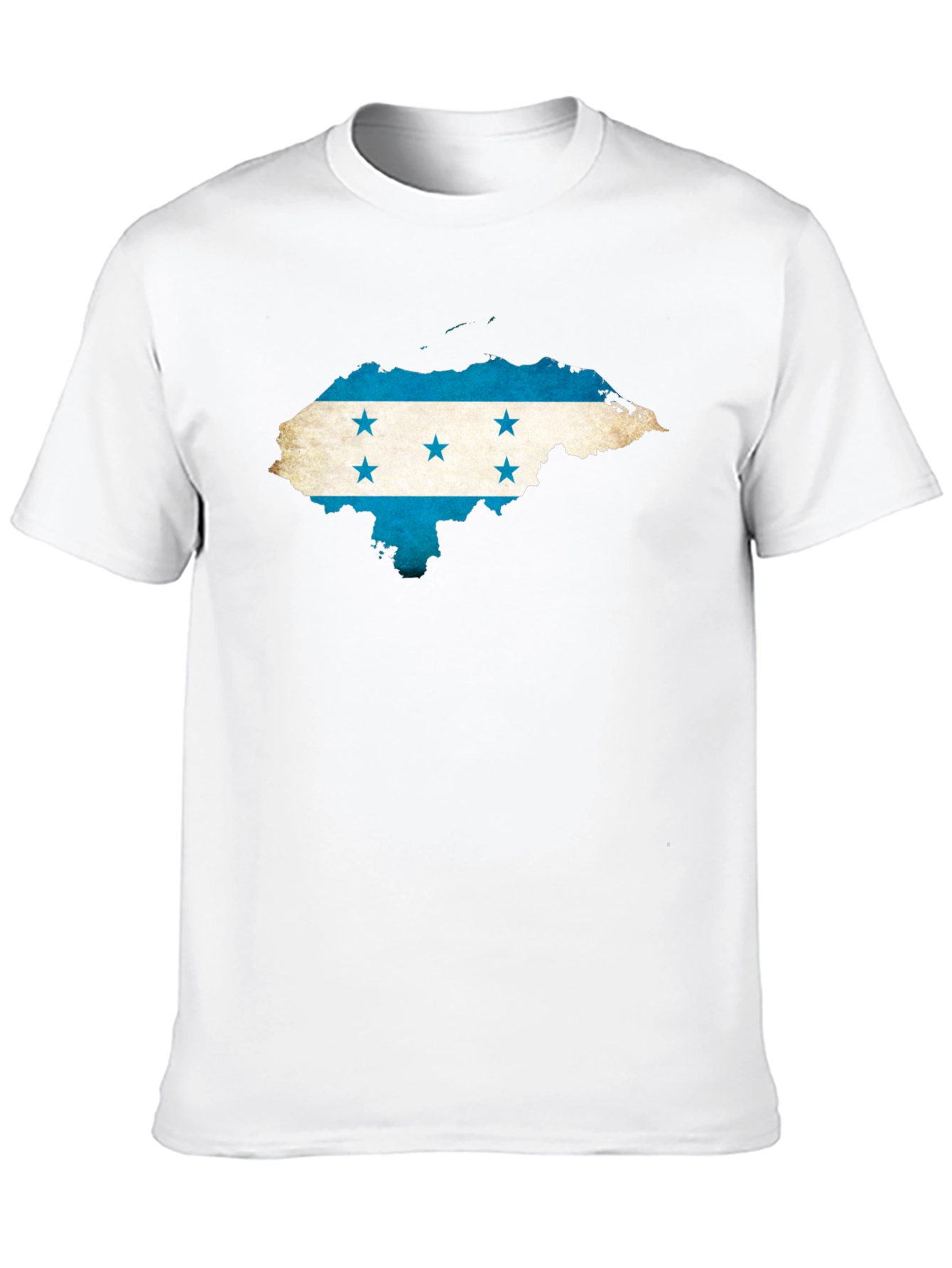 Honduras Flag Map Graphic Tee - Black Crew Neck