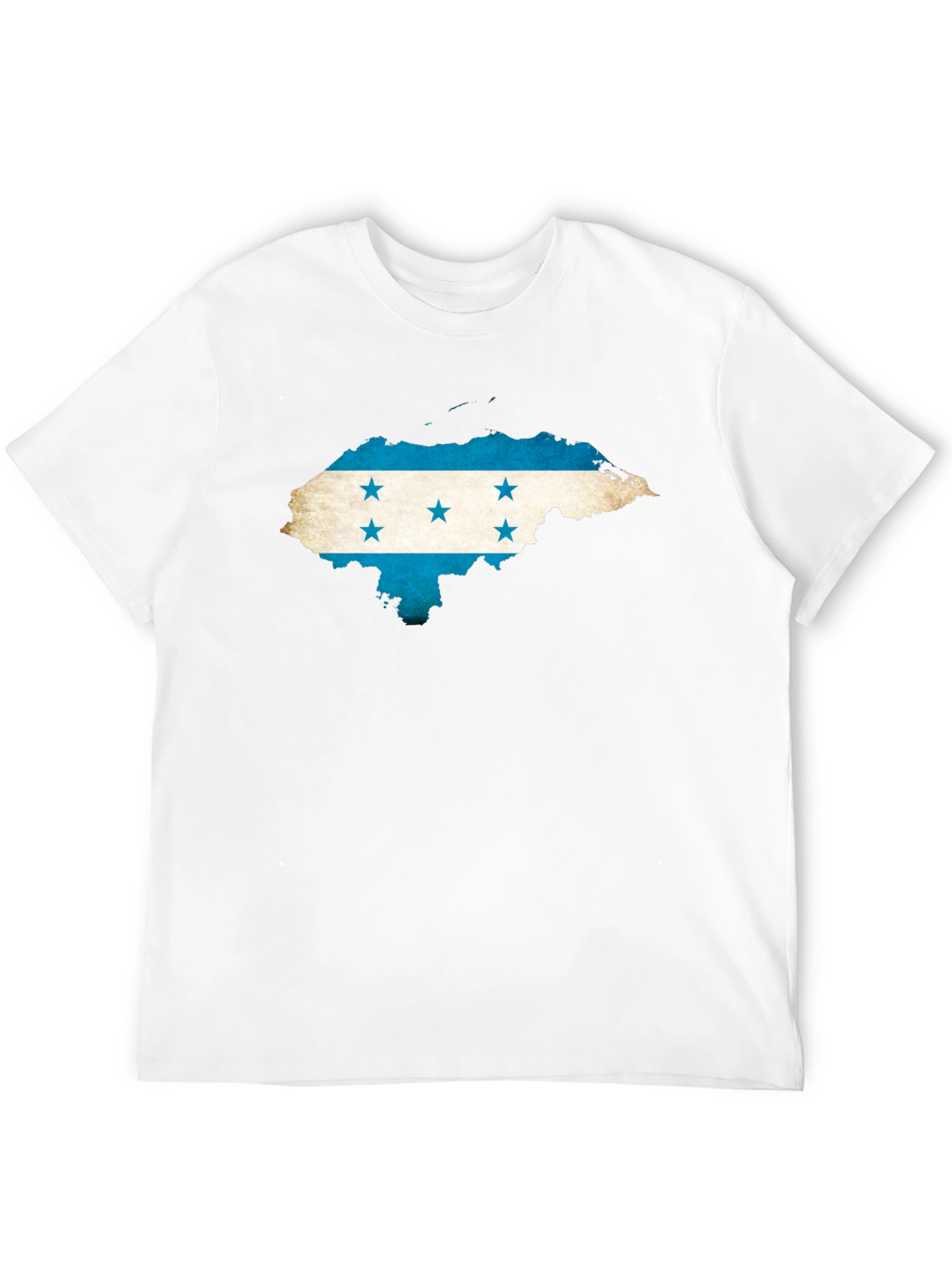 Honduras Flag Map Graphic Tee - Black Crew Neck