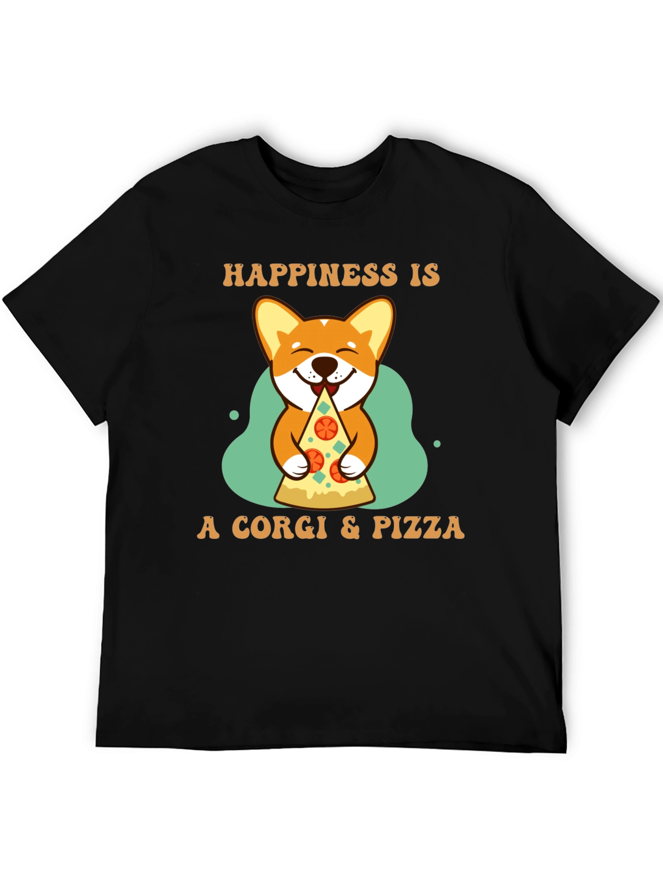 Corgi & Pizza Happiness Graphic T-Shirt