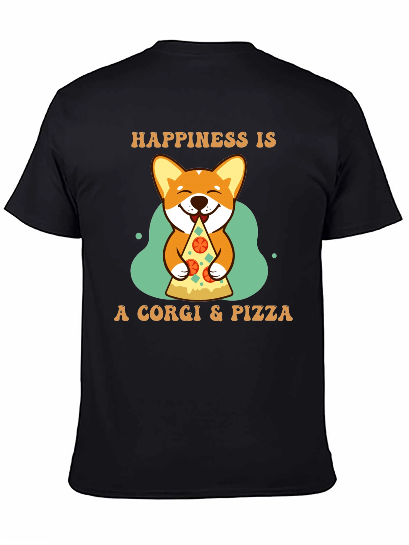 Corgi & Pizza Happiness Graphic T-Shirt
