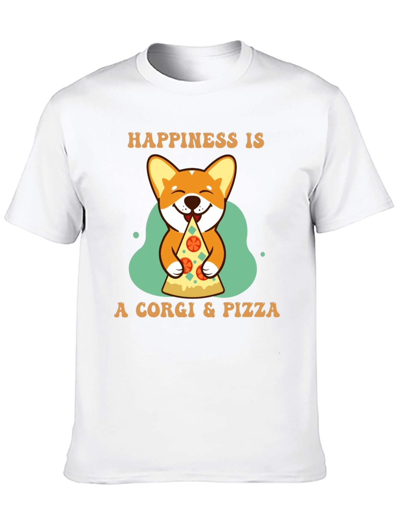Corgi & Pizza Happiness Graphic T-Shirt
