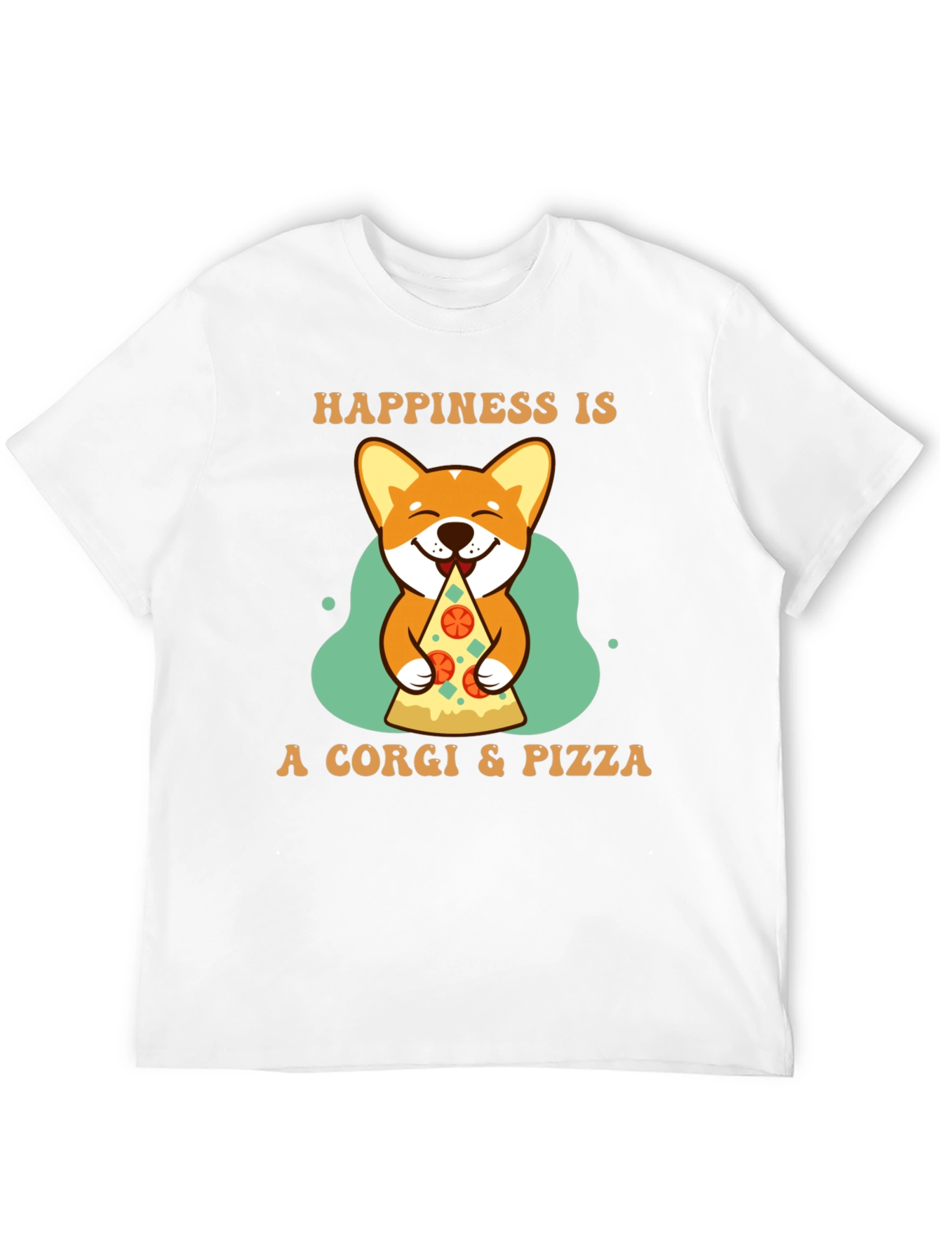 Corgi & Pizza Happiness Graphic T-Shirt