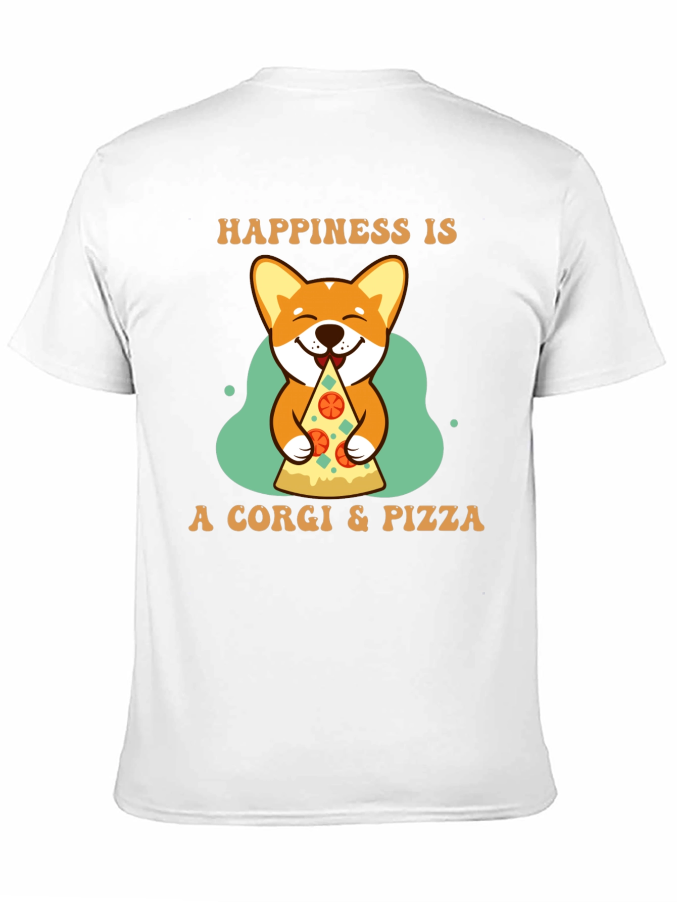 Corgi & Pizza Happiness Graphic T-Shirt