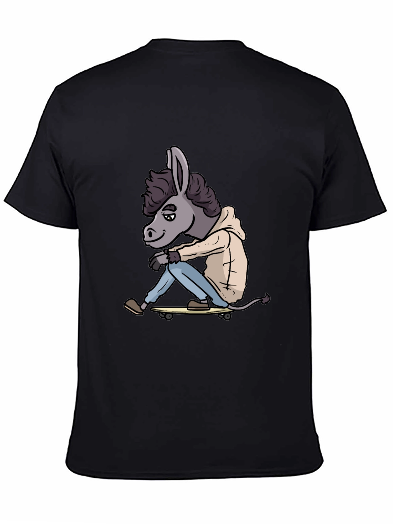 Donkey Skateboarder Black T-Shirt