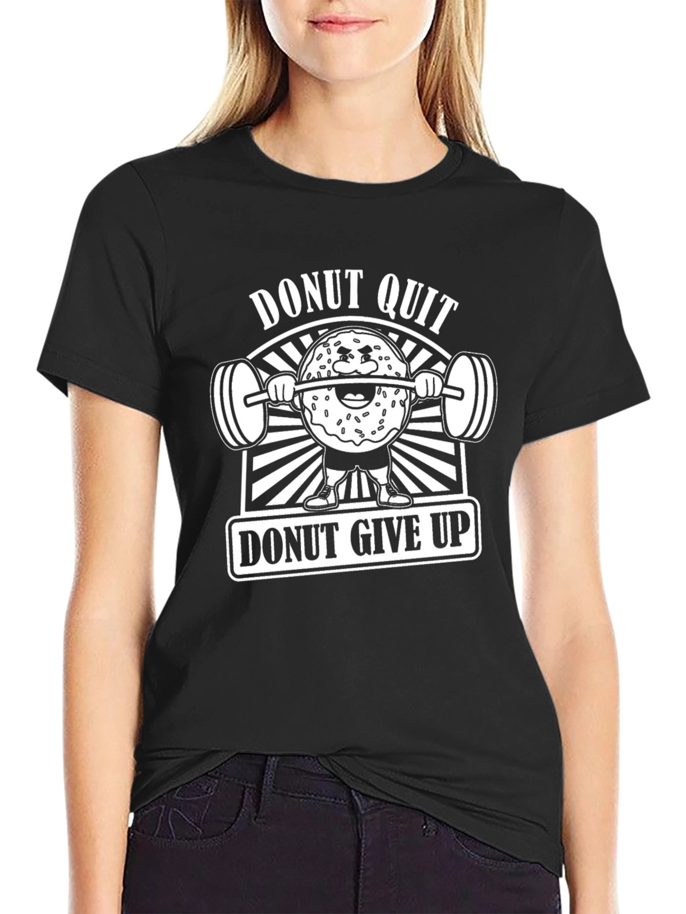 Donut Quit Black Graphic T-Shirt
