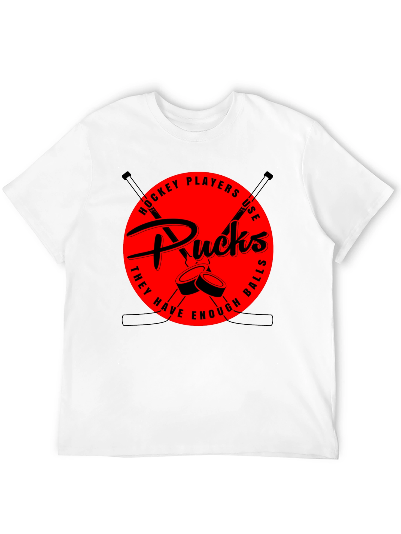 Hockey Players Use Pucks Graphic Tee