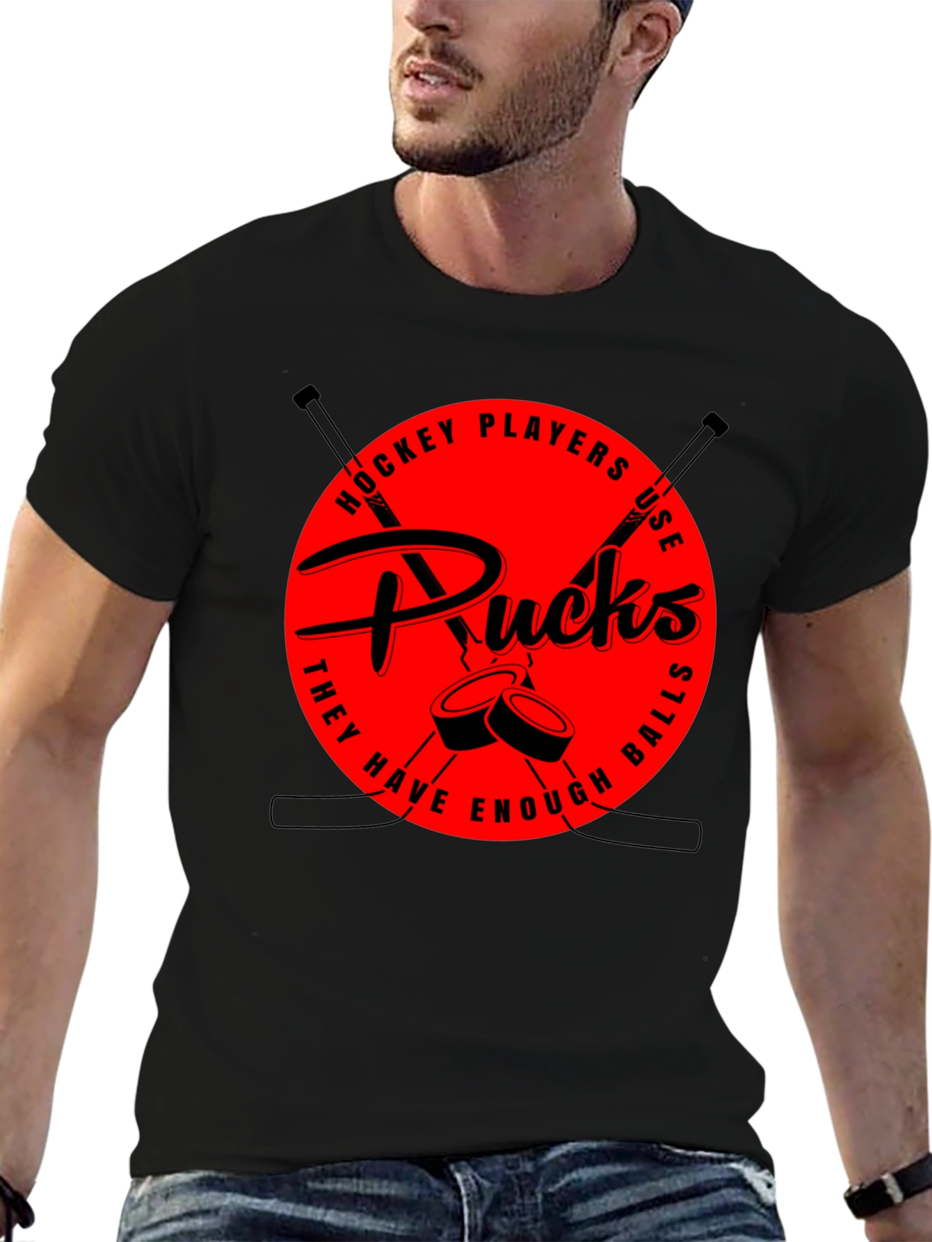 Hockey Players Use Pucks Graphic Tee