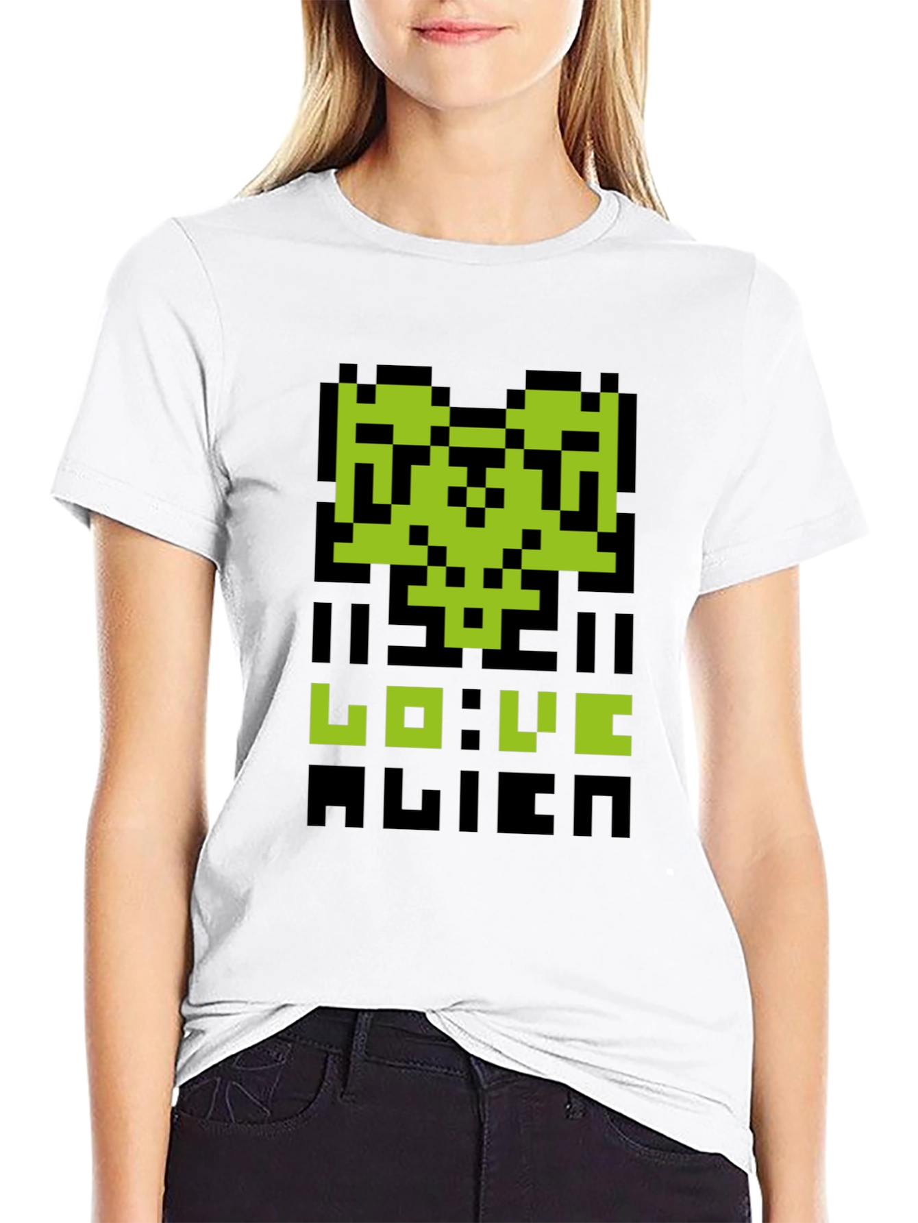 Pixelated Alien Love T-Shirt