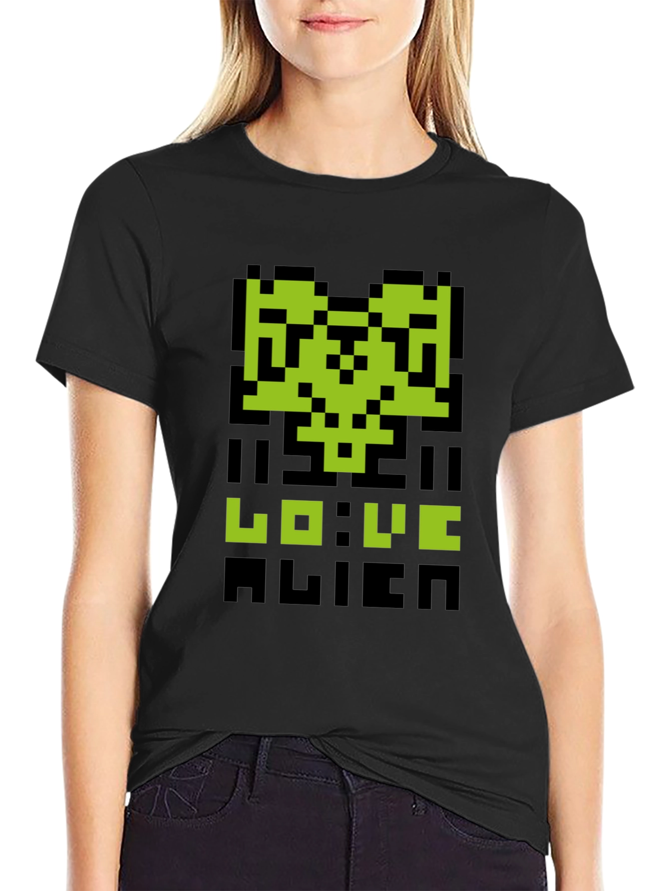 Pixelated Alien Love T-Shirt