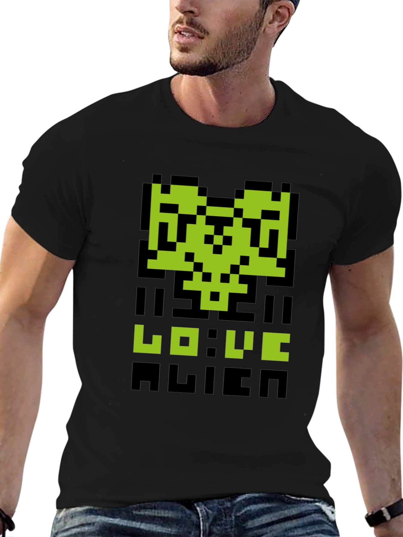 Pixelated Alien Love T-Shirt