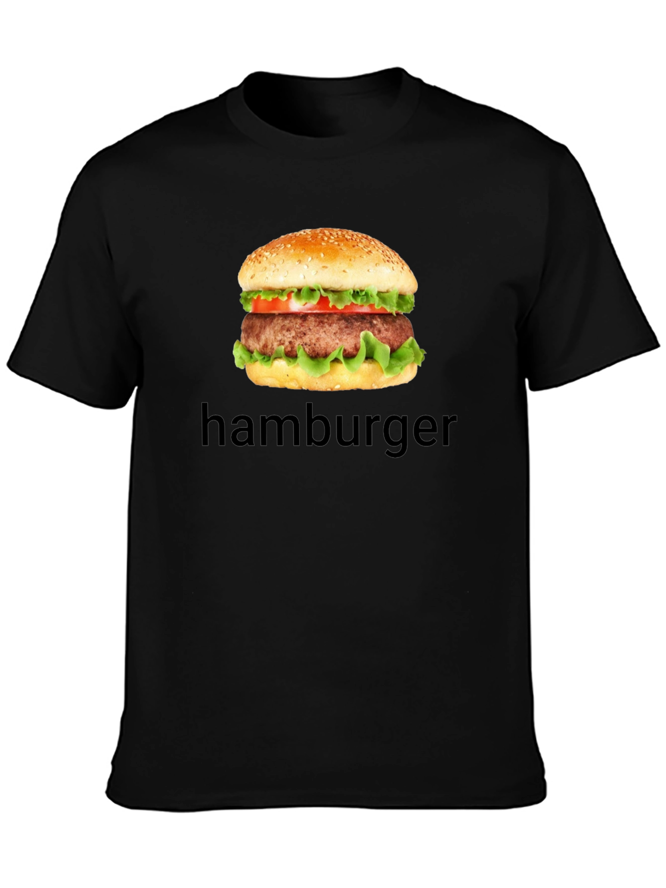 Hamburger Graphic T-Shirt - Casual Black Tee