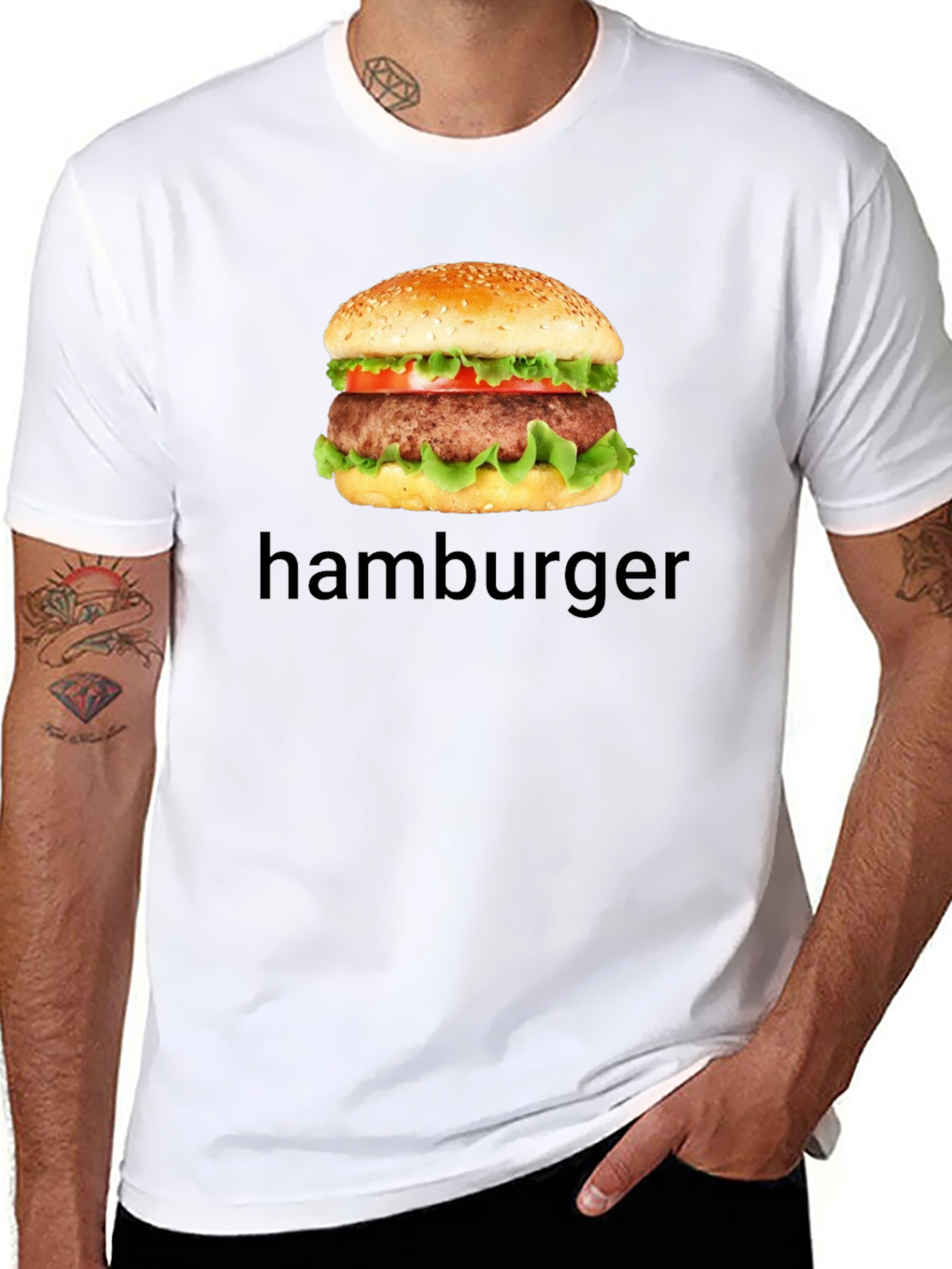 Hamburger Graphic T-Shirt - Casual Black Tee
